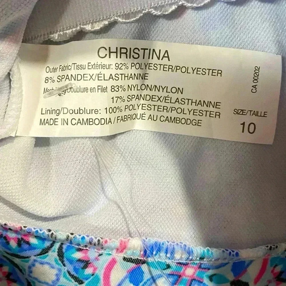 Christina, Tankini, Size 10, Blue, Pink & White ☀️ - Picture 6 of 9